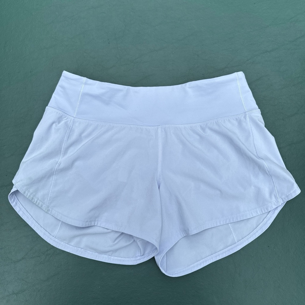 Lululemon Speed Up Short Long 4" Updated Fit In Serene Blue.  Size 6 Tall.